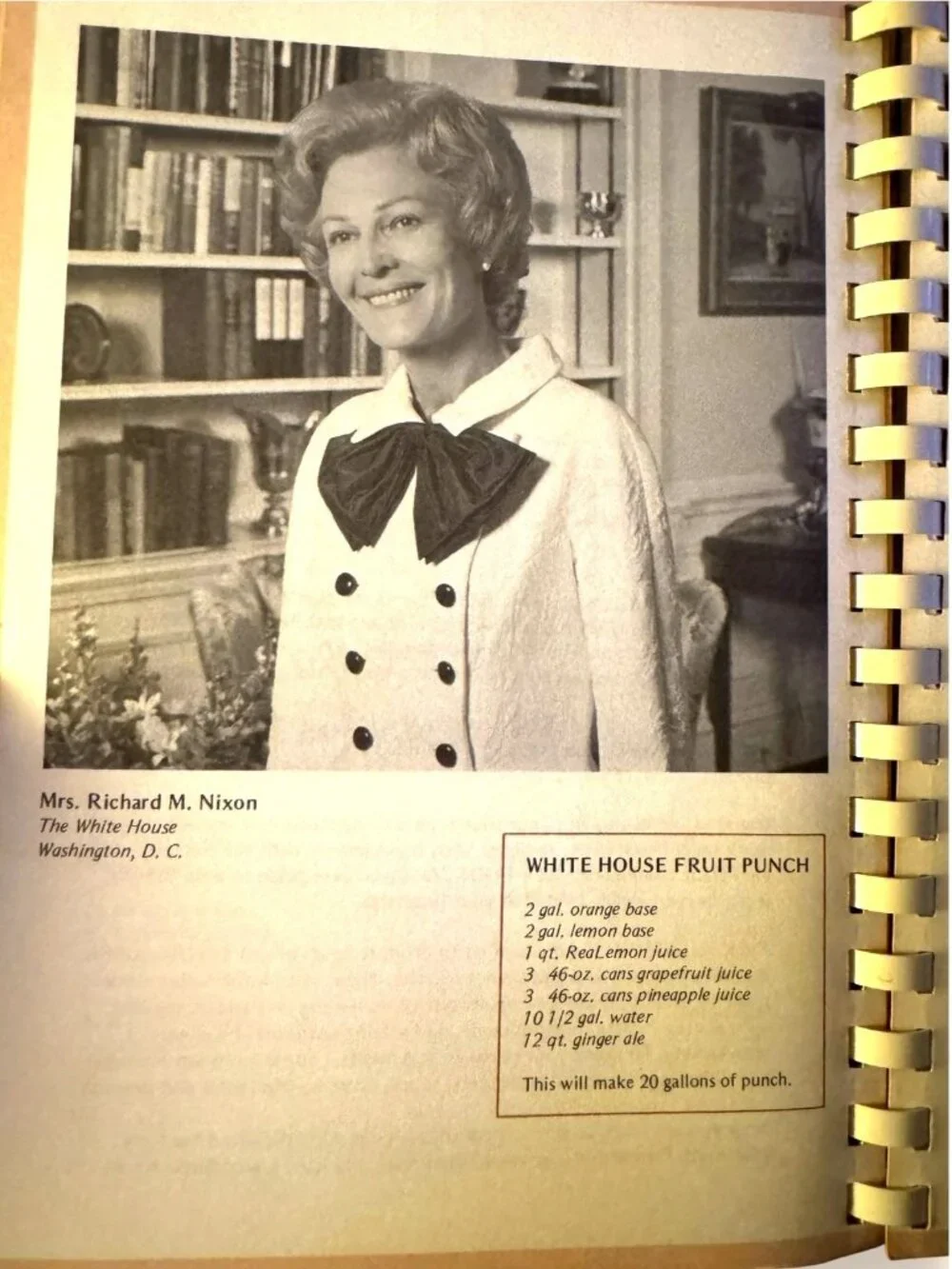 1973 Recipes On Parade Party Cookbook Military Officers Wives Spiral Bound